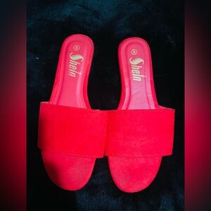 Red summer slippers